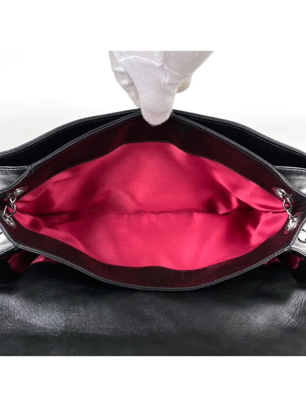 Chanel Shoulder Bag CC Logo Camellia Leather Black